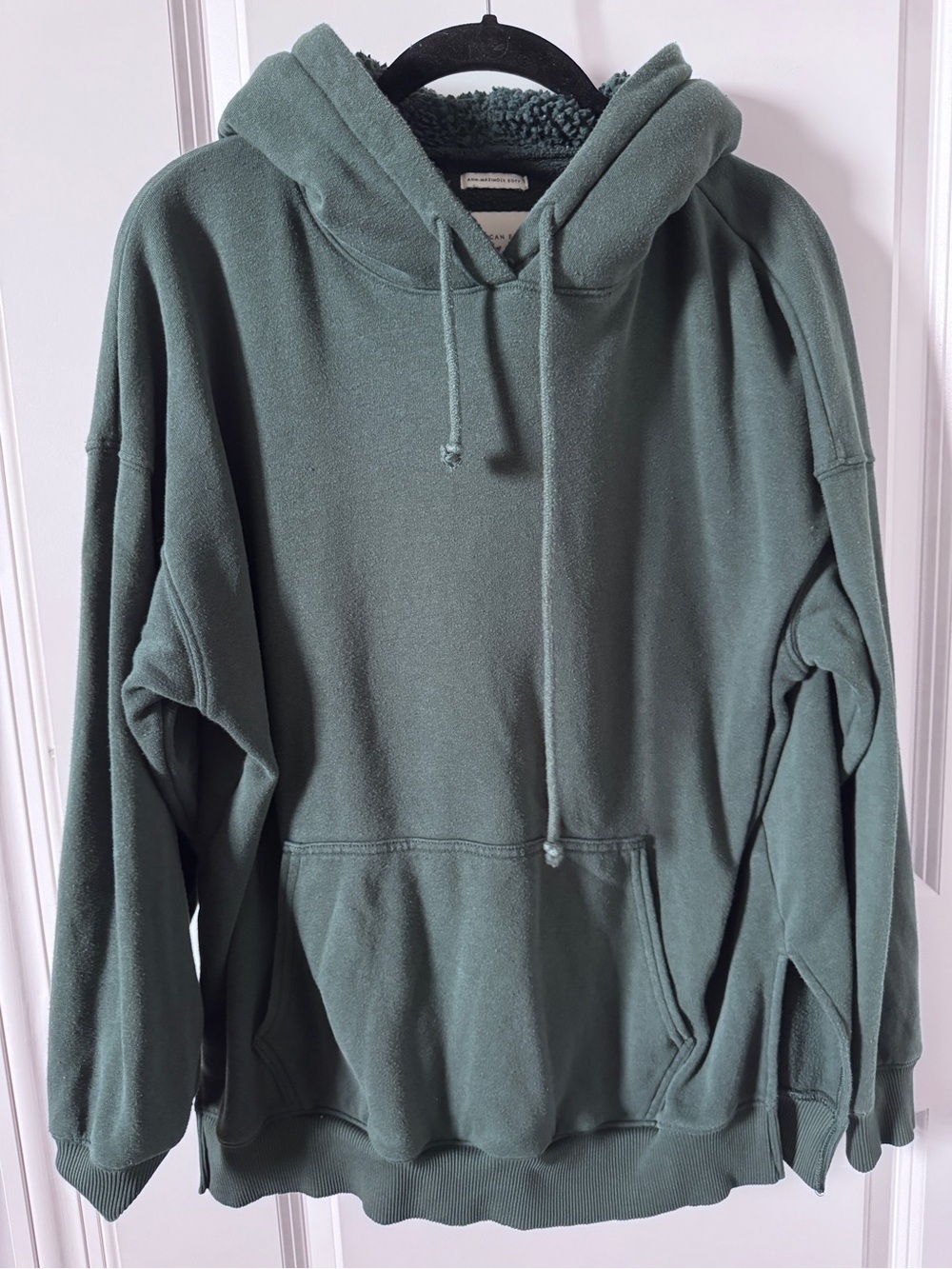 American Eagle Dark Green Sherpa-Lined Hoodie-Amm•amazingly Soft-XS